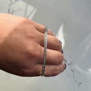 Sterling silver rhinestone bangle